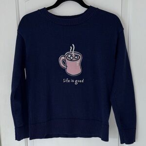 Hot cocoa marshmallows mug sweater Life is Good S